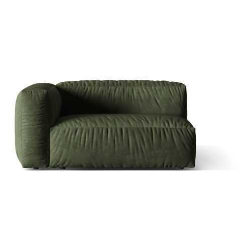 Zöld buklé kanapé modul (bal oldali) Martina – Micadoni Home