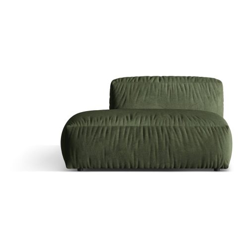 Zöld buklé kanapé modul (bal oldali) Martina – Micadoni Home