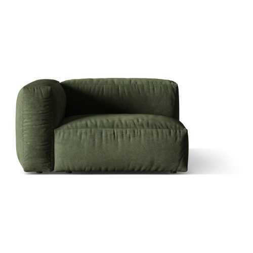 Zöld buklé kanapé modul (bal oldali) Martina – Micadoni Home