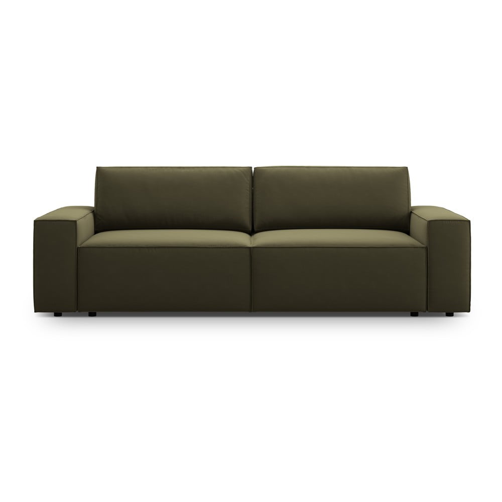 Zöld buklé kinyitható kanapé 247 cm Jodie – Micadoni Home