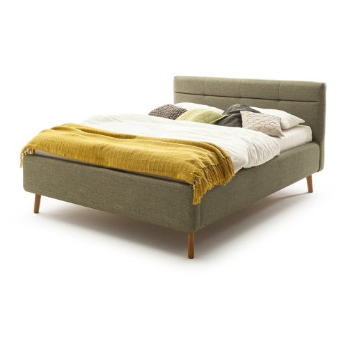Zöld kárpitozott franciaágy ágyrács nélkül 180x200 cm Lotte – Meise Möbel