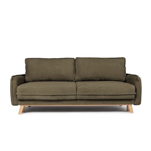 Zöld kordbársony kinyitható kanapé 218 cm Tori – Bonami Selection