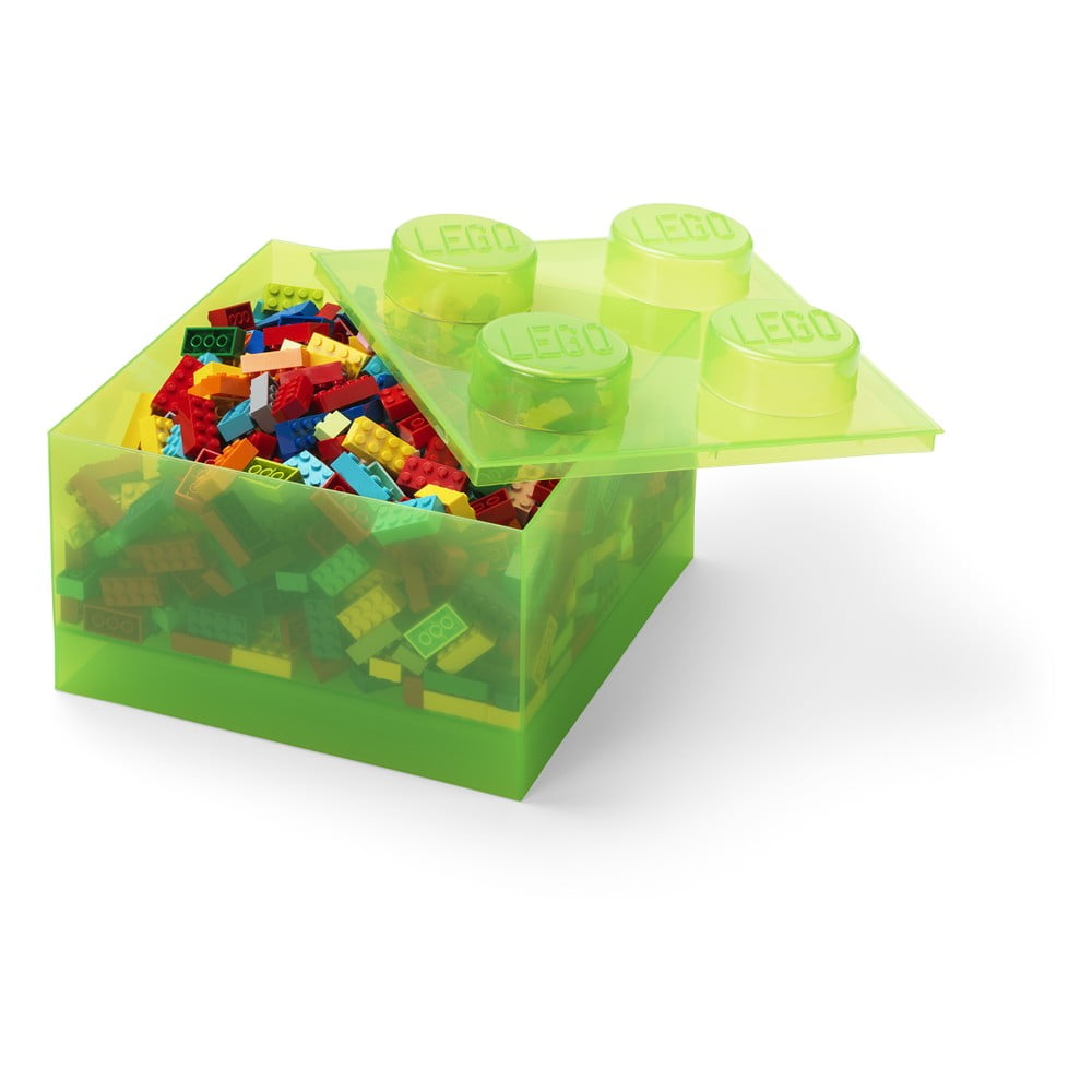 Zöld műanyag gyerek tárolódoboz 25x25x18 cm – LEGO®