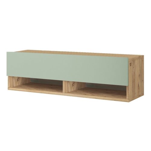 Zöld-natúr színű TV-állvány borovi fenyő dekorral 100x29x32 cm – Kalune Design