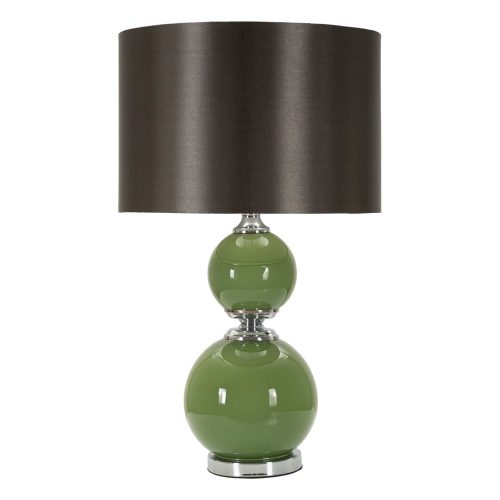 Zöld-szürke asztali lámpa textil búrával (magasság 65 cm) Eva – Mauro Ferretti