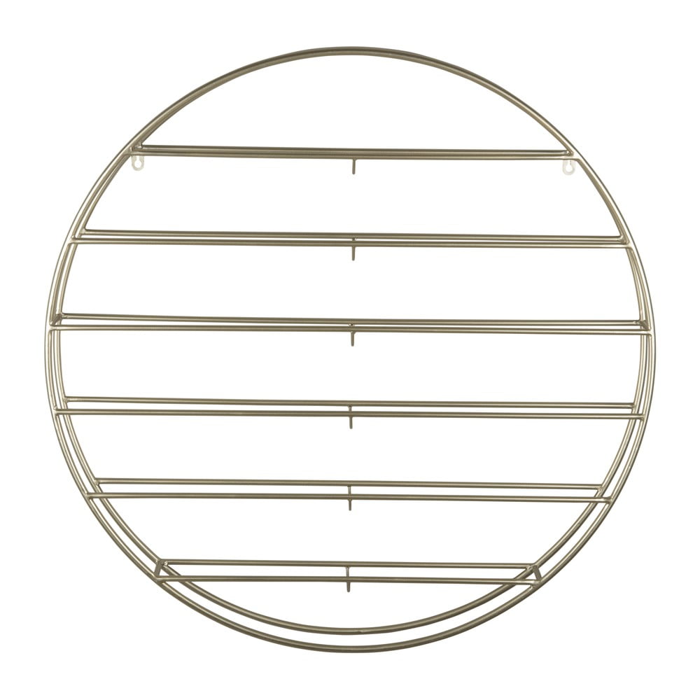 Aranyszínű fali fém bortartó polcos állvány palackok száma 12 80x80x9 cm Redondo – PT LIVING