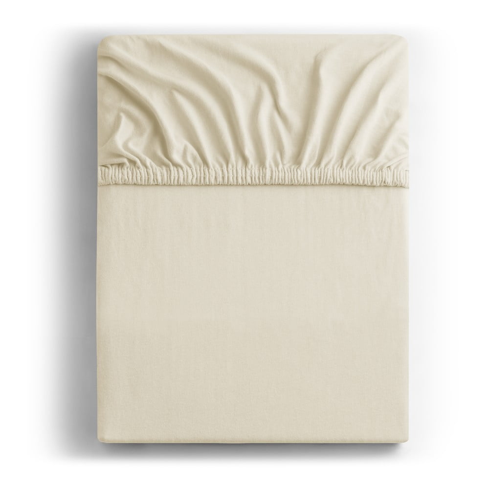 Bézs gumis jersey lepedő 160x200 cm Amber – DecoKing