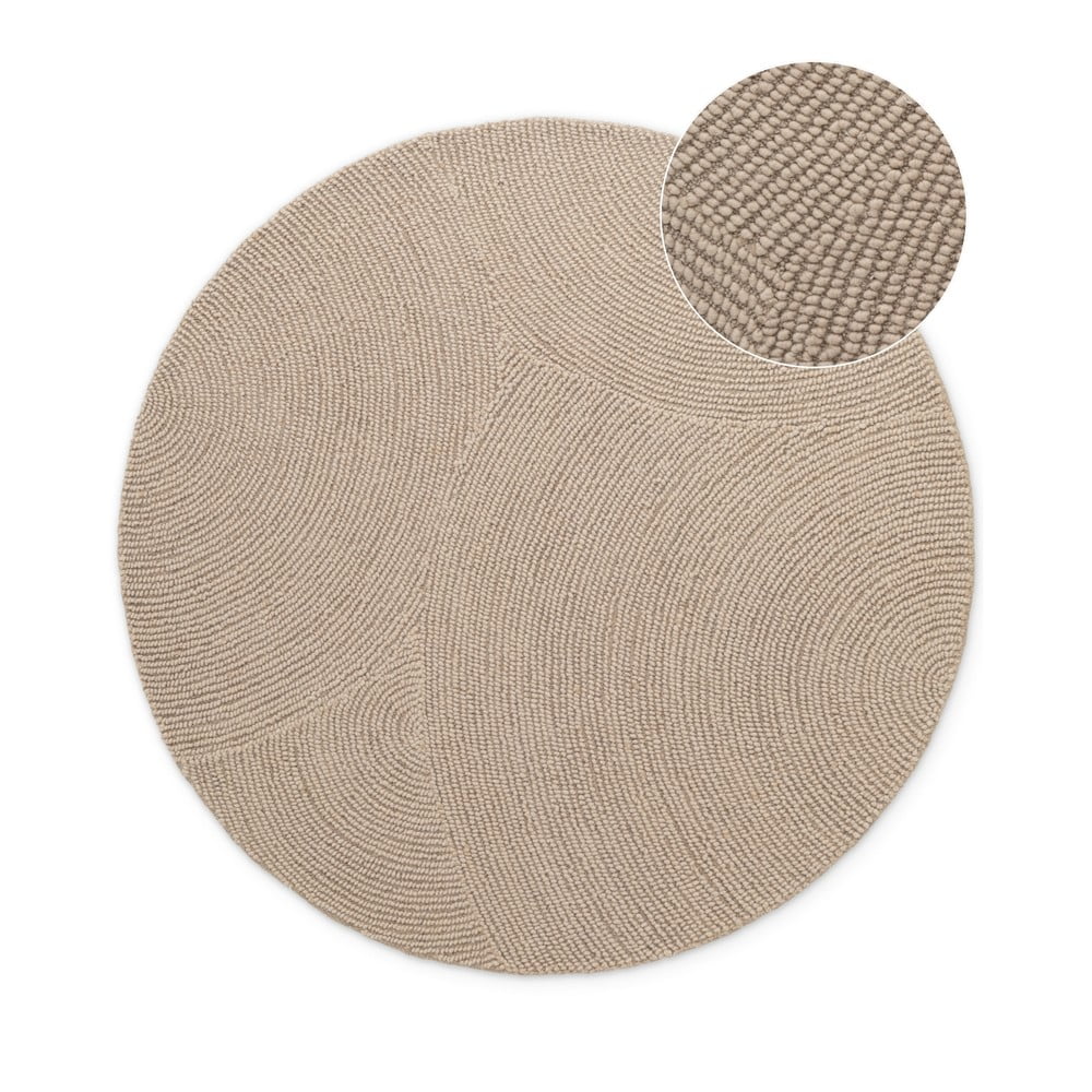 Bézs kézi szövésű gyapjú kerek szőnyeg ø 200 cm Eleni Light Beige – Hanse Home