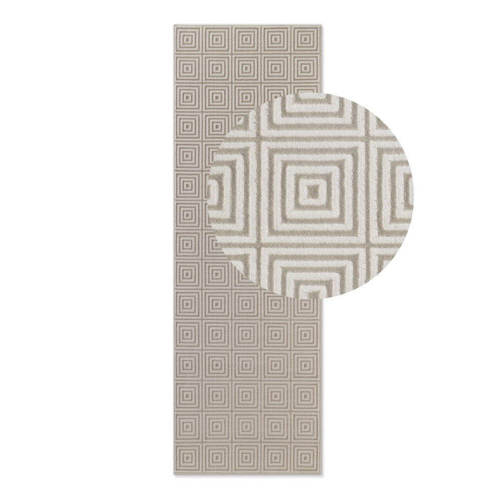 Bézs-krémszínű futószőnyeg 80x240 cm Perles Tourmaline – Elle Decoration