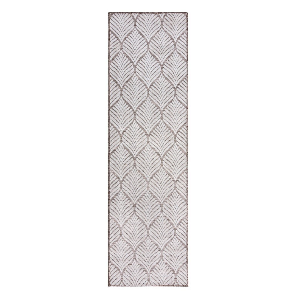 Elefántcsont színű kültéri-beltéri szőnyeg 66x230 cm Elm Leaf – Flair Rugs