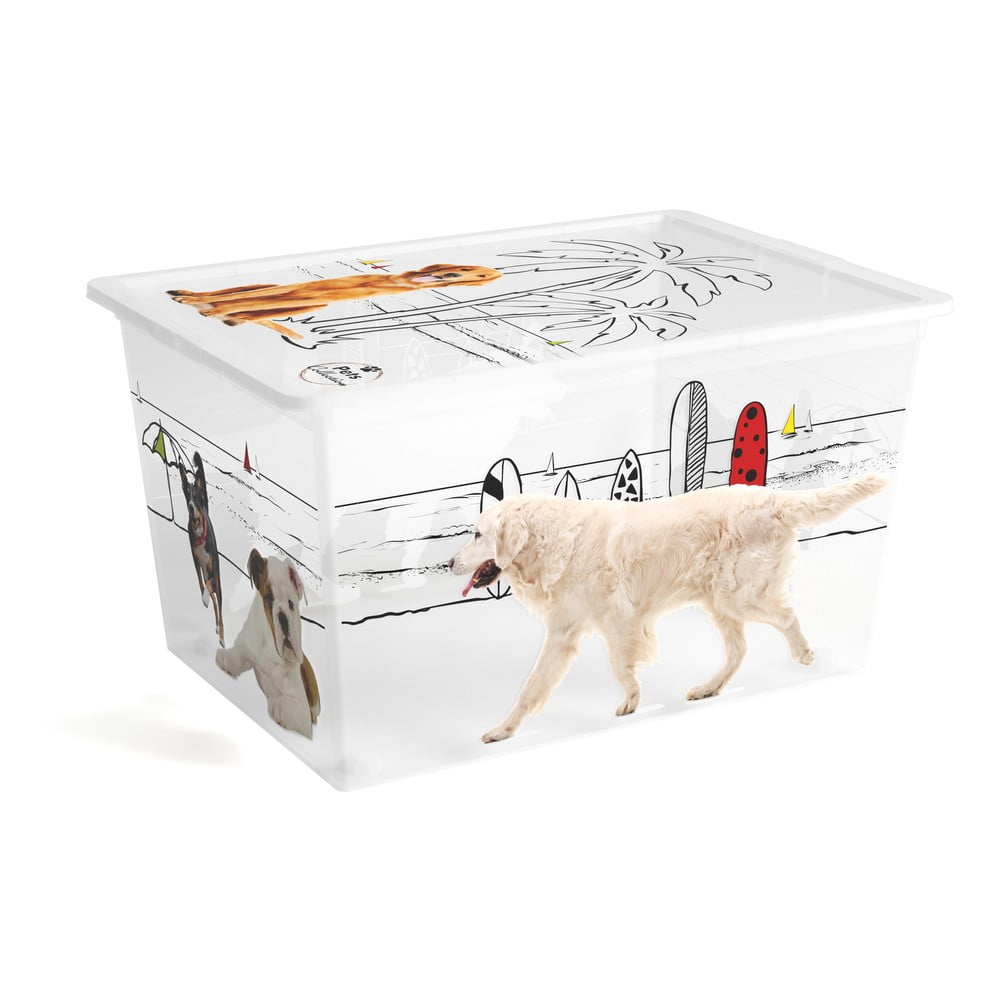 Fehér fedeles műanyag tárolódoboz 55x39x31 cm C Box Style – KIS