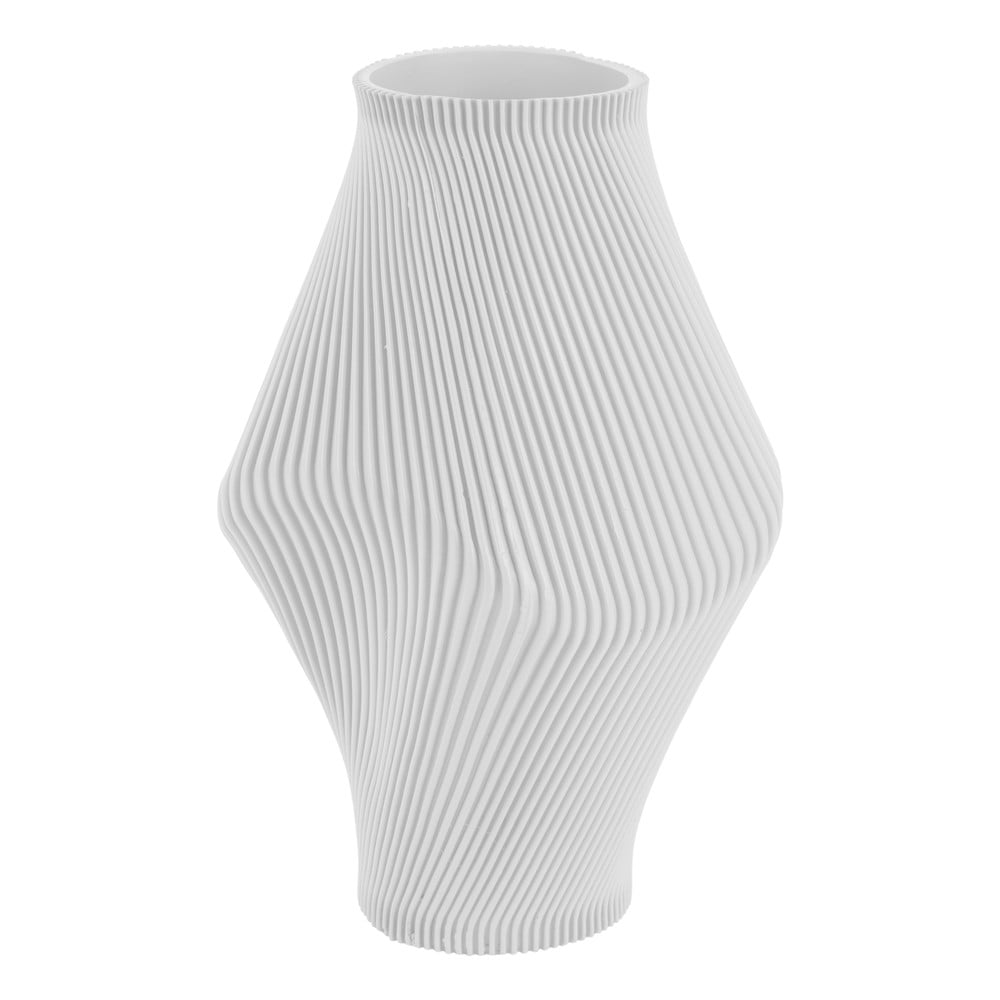 Fehér poligyanta váza (magasság 30 cm) Twisted Rib – PT LIVING