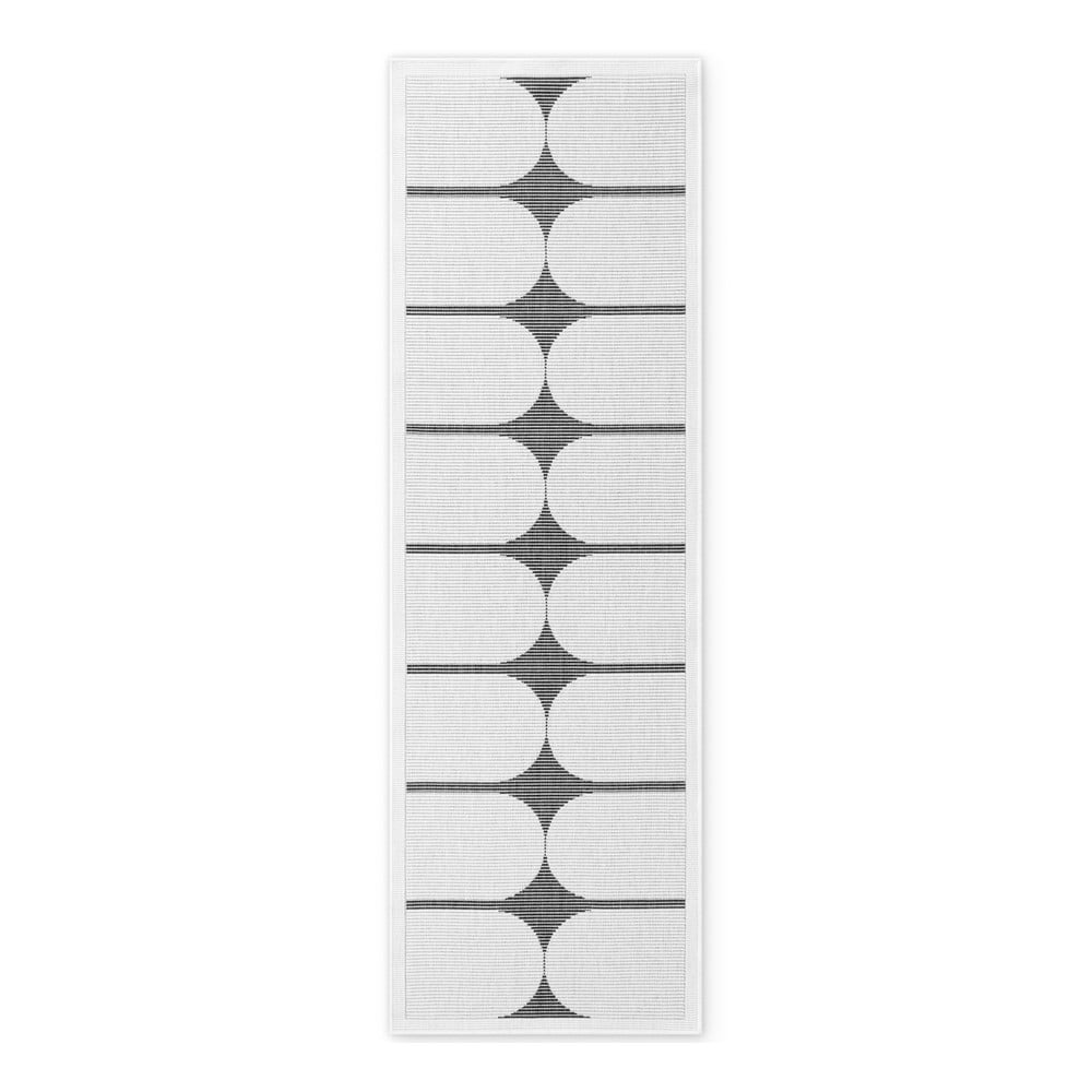 Fekete-fehér kültéri-beltéri futószőnyeg 80x250 cm Duet Bowen – NORTHRUGS