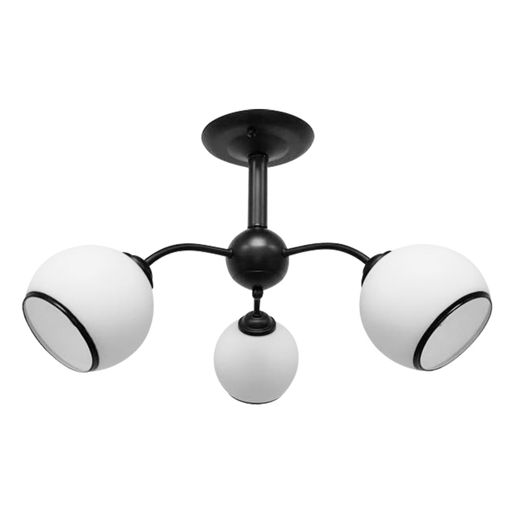 Fekete-fehér mennyezeti lámpa üveg búrával 56x56 cm Marinen – Candellux Lighting