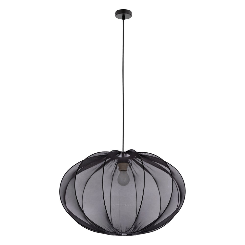 Fekete függőlámpa textil búrával ø 60 cm Mellow – Candellux Lighting