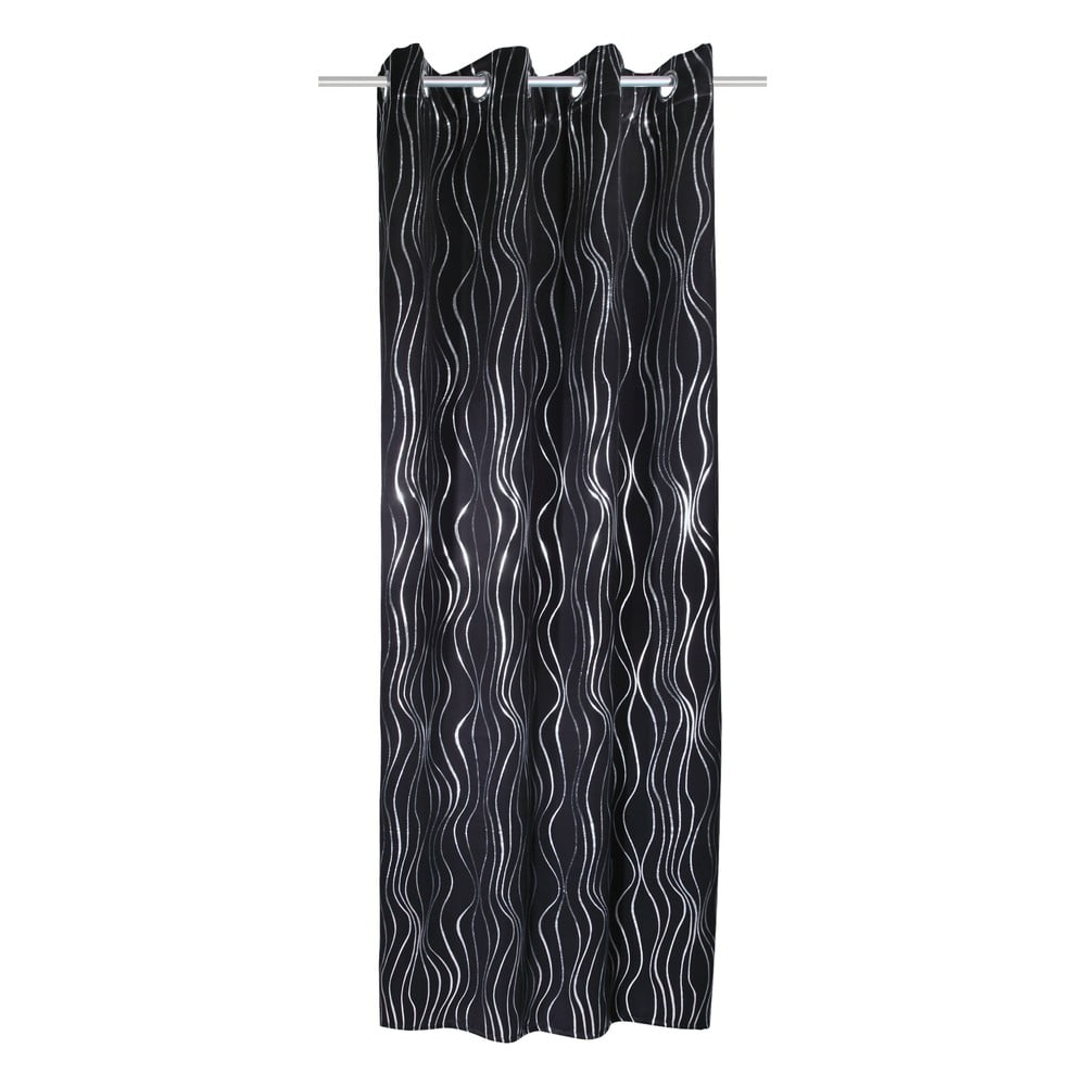 Fekete függöny 135x245 cm Waves – Sehlbach