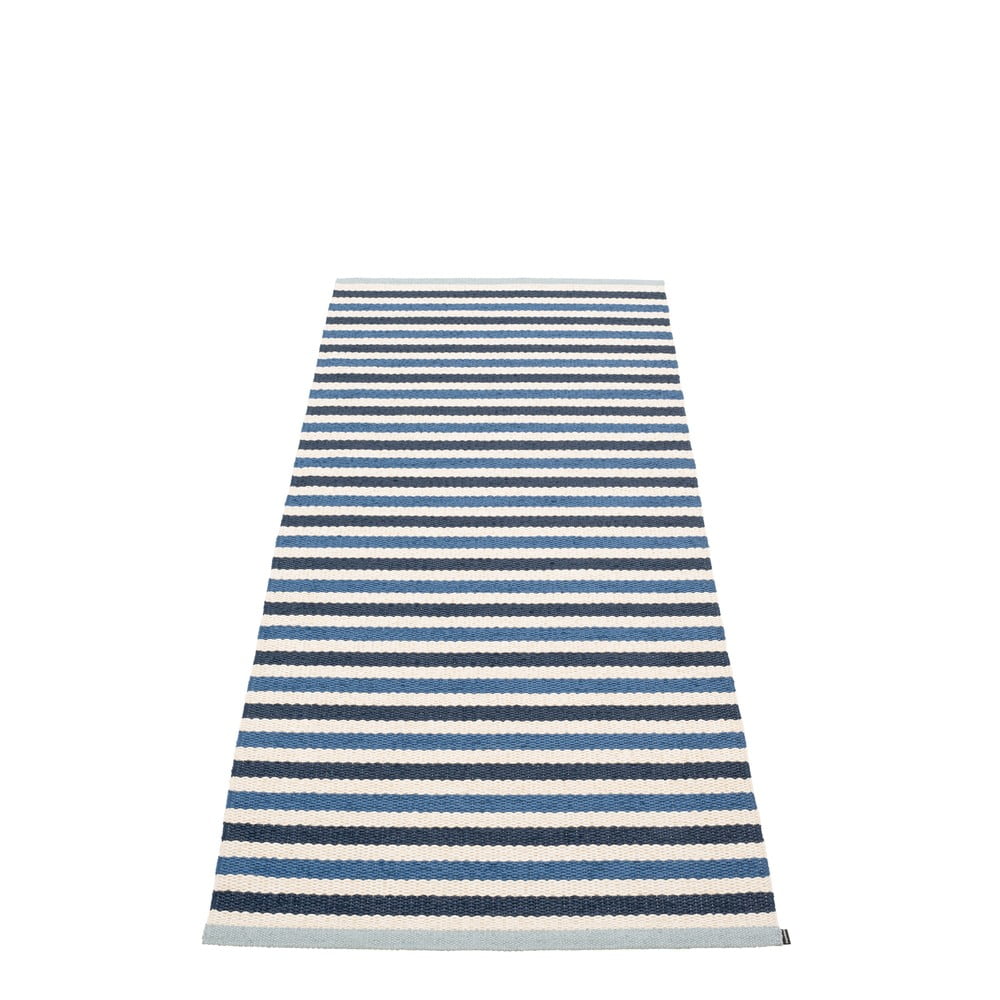 Kék-krémszínű kültéri-beltéri futószőnyeg 85x200 cm Teo Denim – Pappelina