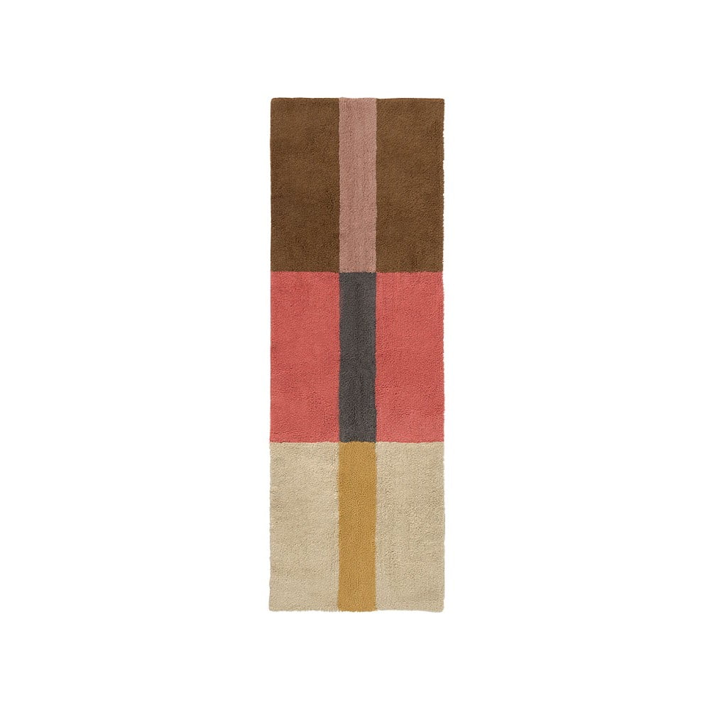 Kézi szövésű gyapjú futószőnyeg 80x230 cm Chroma Spiced Coral – Lorena Canals