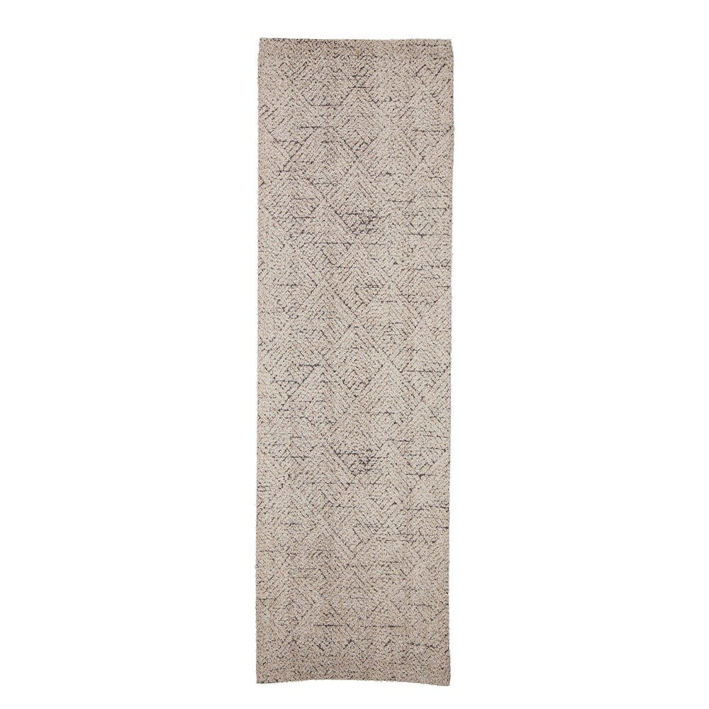 Krémszínű pamutkeverék futószőnyeg 75x245 cm Saxo – Bloomingville
