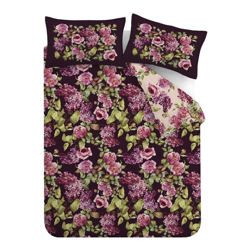 Lila kétszemélyes pamut ágyneműhuzat 200x200 cm Pia Floral – RHS