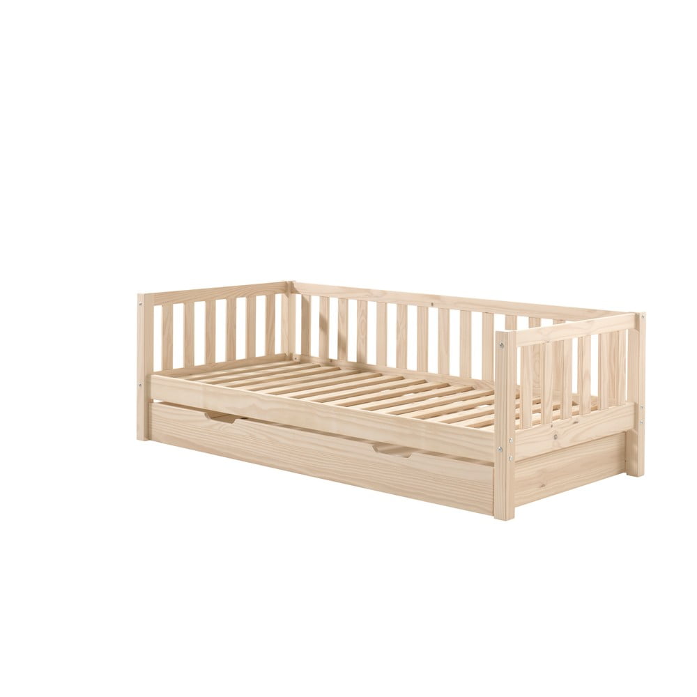 Natúr színű borovi fenyő gyerekágy ágyráccsal 90x200 cm Fritz – Vipack
