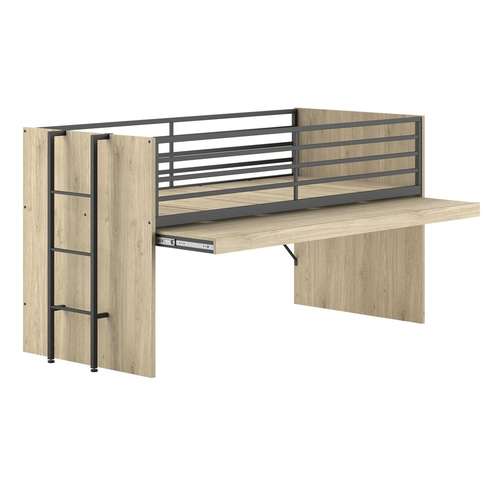 Natúr színű galéria gyerekágy ágyráccsal 90x200 cm Sam – Vipack