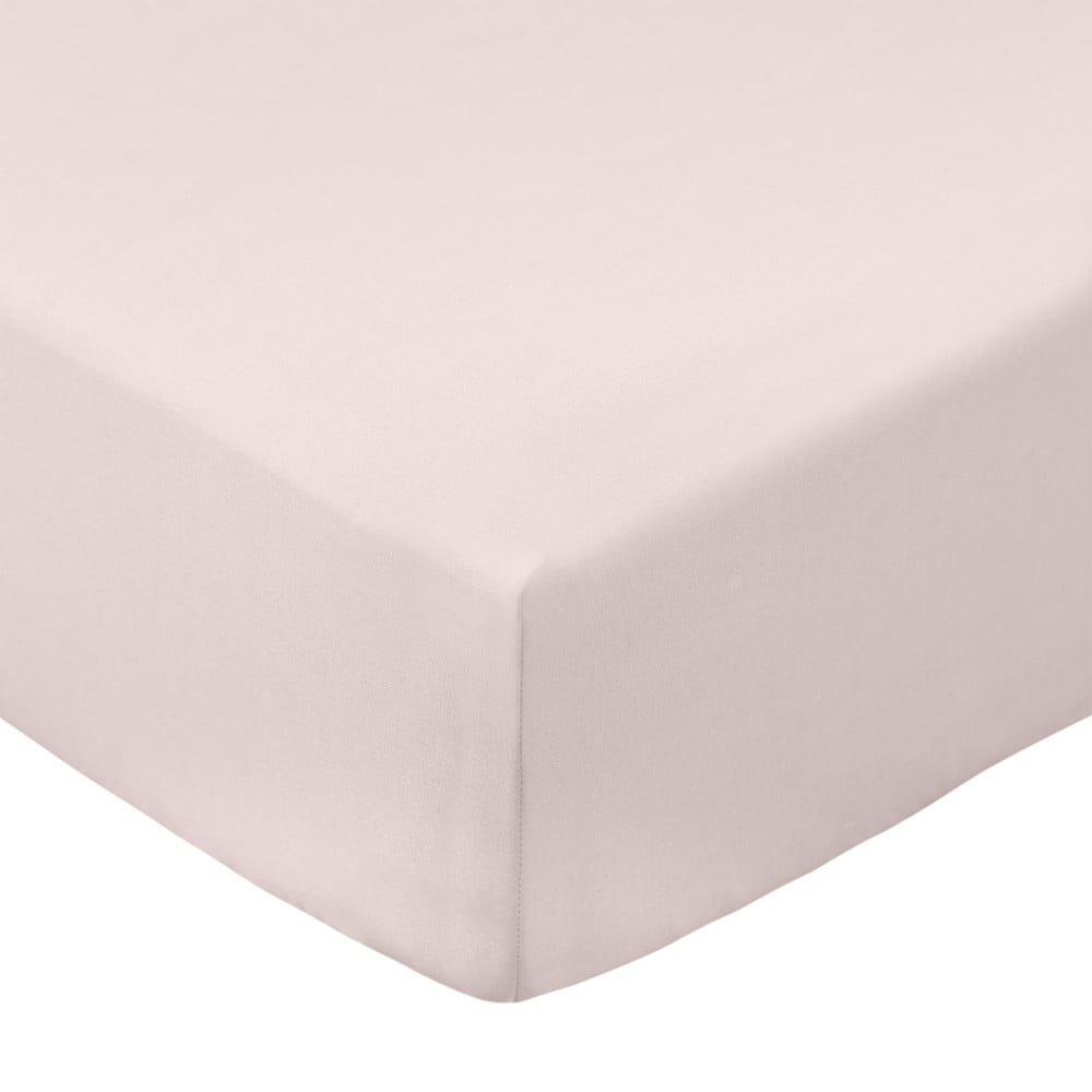 Rózsaszín gumis pamut-perkál lepedő 185x200 cm Cotton Percale – Bianca