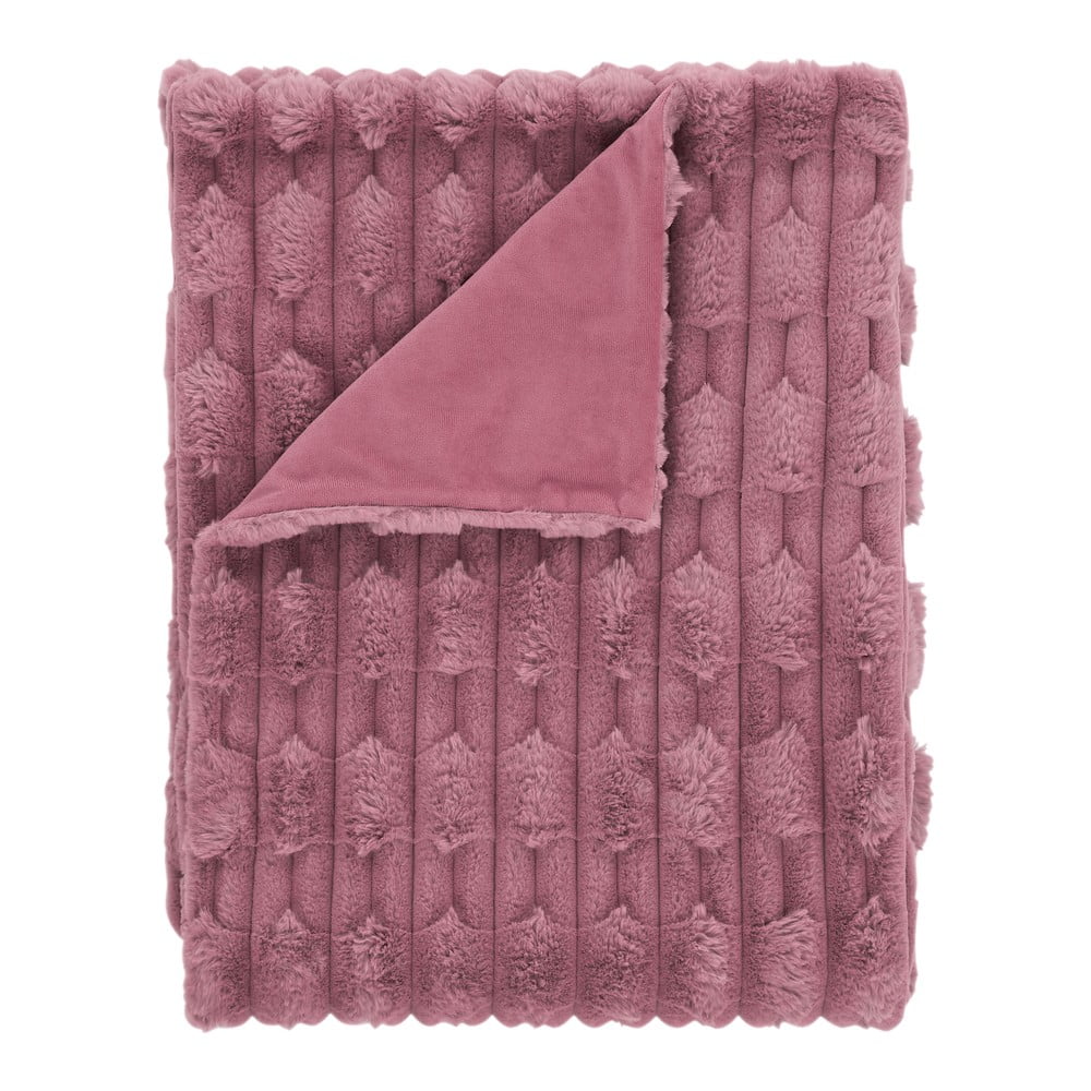 Rózsaszín mikroplüss takaró 150x200 cm Carved Fur – Bianca