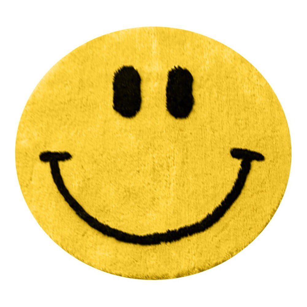 Sárga fürdőszobai kilépő ø 90 cm Yellow Smile – Foutastic