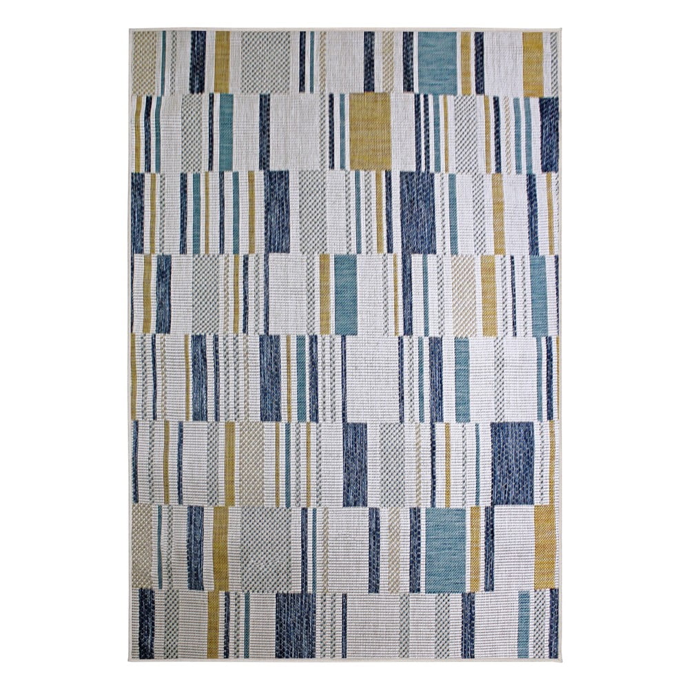 Sárga-kék kültéri-beltéri szőnyeg 200x290 cm Rosco Geo – Flair Rugs