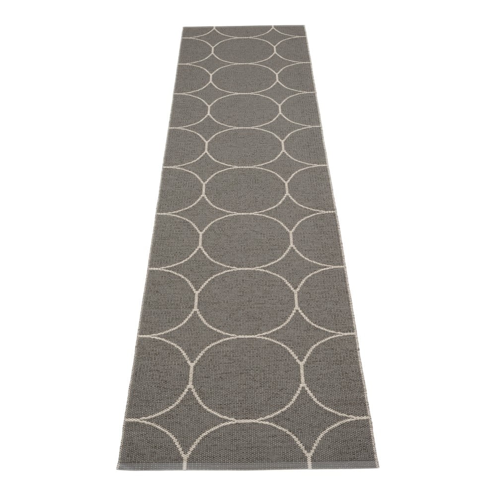 Sötétszürke kültéri-beltéri futószőnyeg 70x300 cm Boo Charcoal Linen – Pappelina