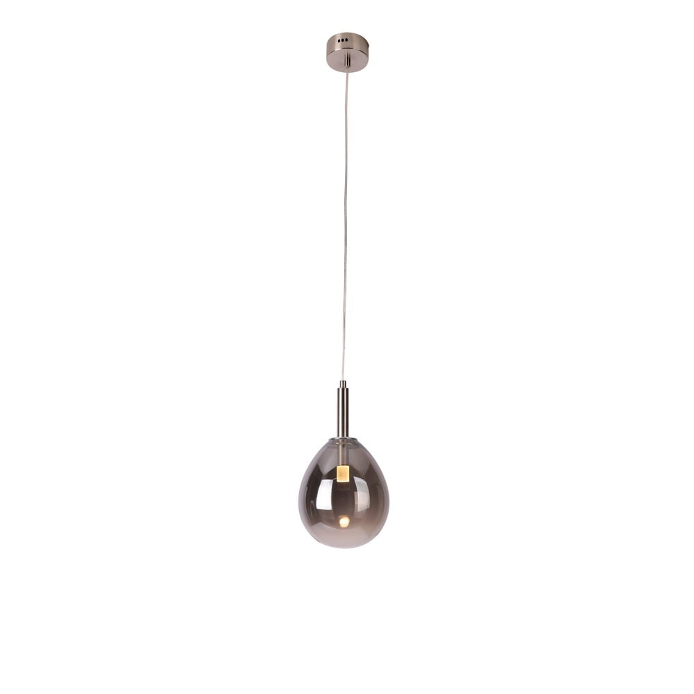 Szürke LED függőlámpa üveg búrával Lukka – Candellux Lighting