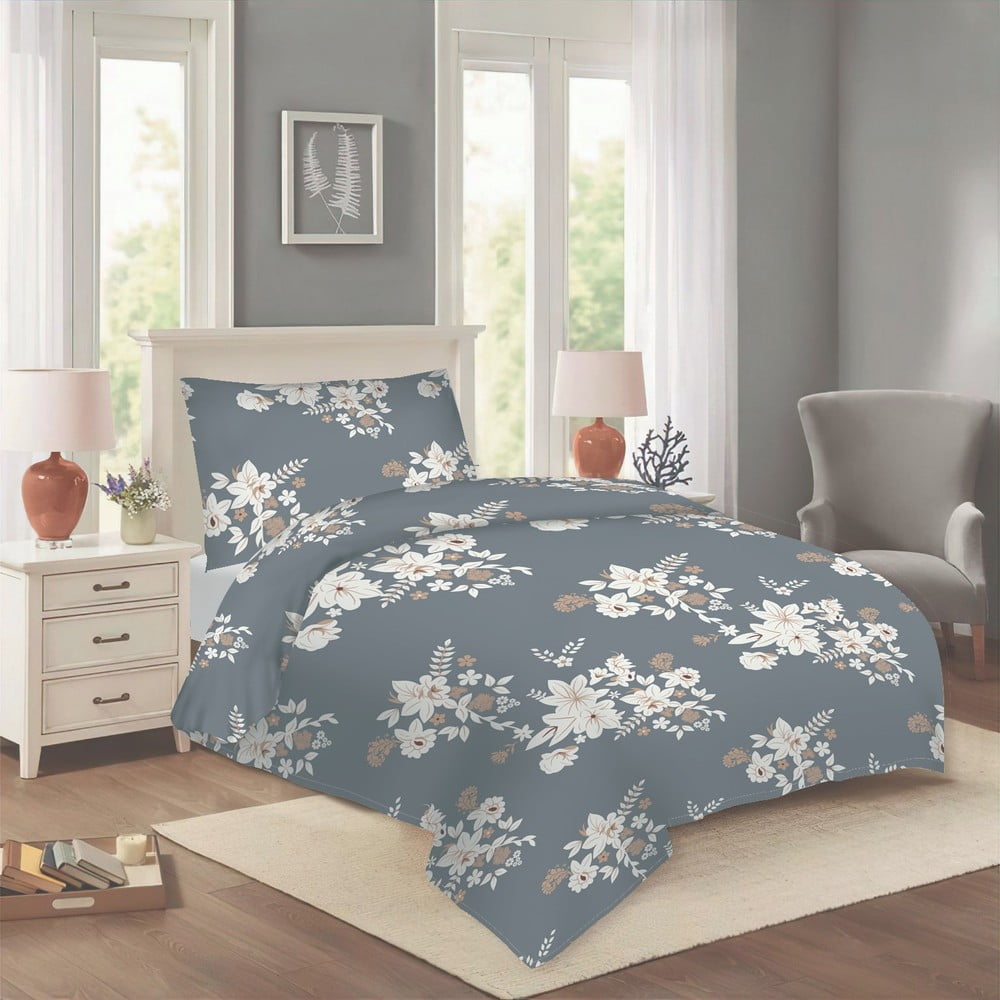 Szürke egyszemélyes pamut ágyneműhuzat 140x200 cm Korin – Cotton House