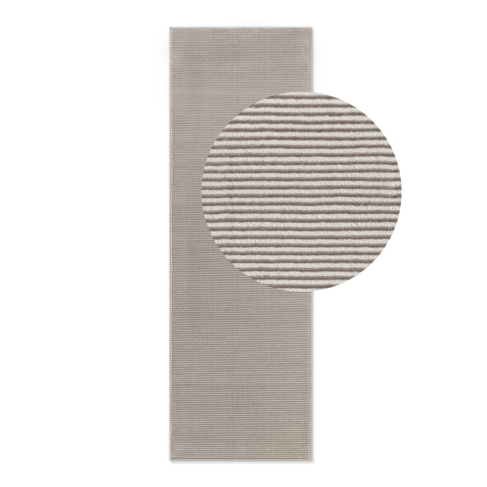 Szürke-krémszínű futószőnyeg 80x240 cm Perles Dolomite – Elle Decoration