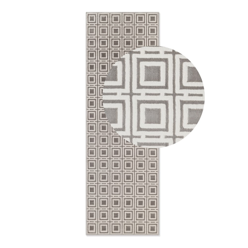 Szürke-krémszínű futószőnyeg 80x240 cm Perles Howlite – Elle Decoration