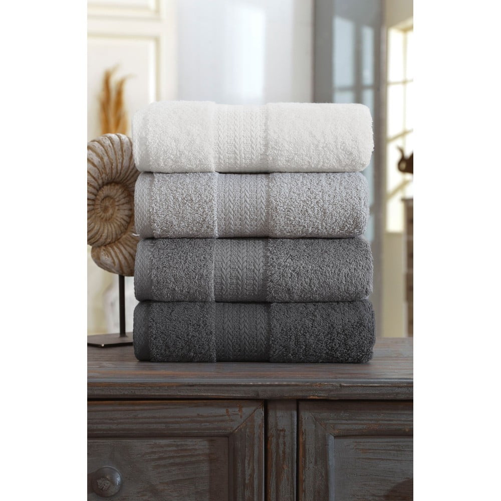 Szürke pamut törölköző szett 4 db-os 50x90 cm – Mila Home