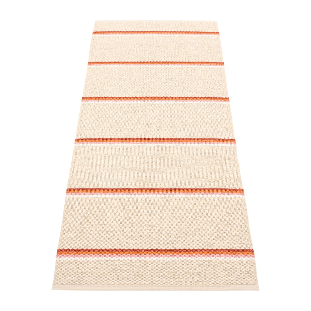 Téglavörös-krémszínű kültéri-beltéri futószőnyeg 70x180 cm Olle Brick Cream – Pappelina