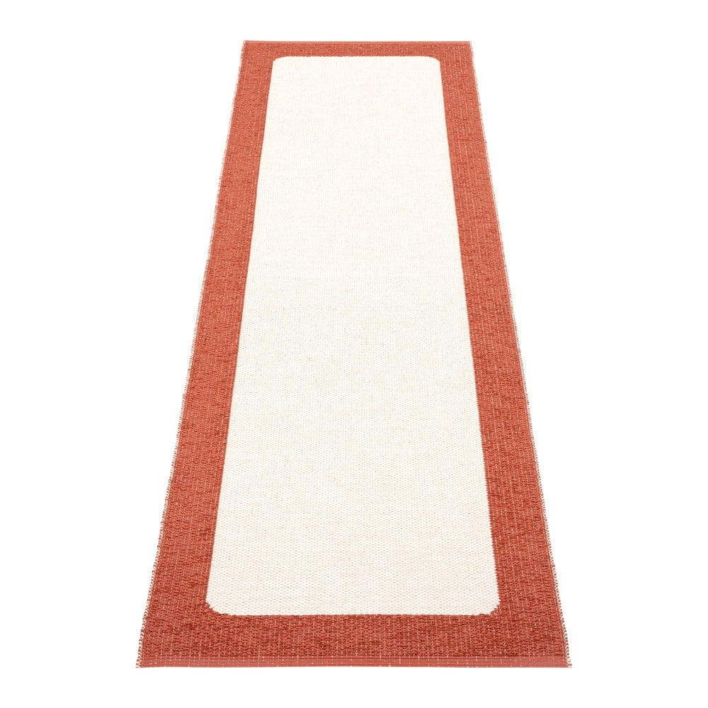 Téglavörös-krémszínű kültéri-beltéri futószőnyeg 70x240 cm Ilda Brick – Pappelina