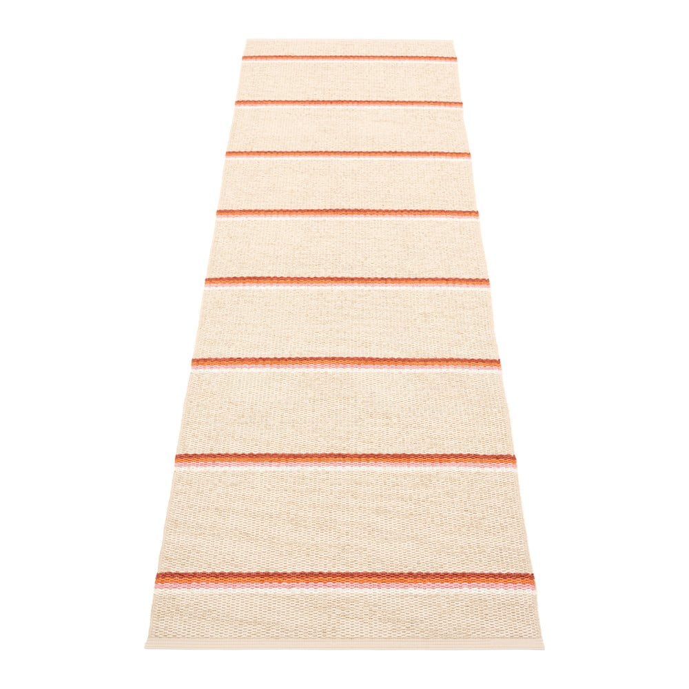 Téglavörös-krémszínű kültéri-beltéri futószőnyeg 70x240 cm Olle Brick Cream – Pappelina