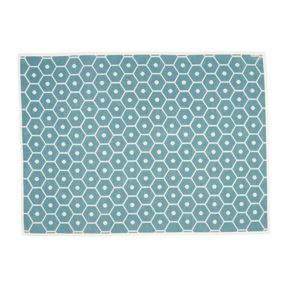 Türkiz gyapjúkeverék takaró 140x180 cm Honey Turquoise – Pappelina