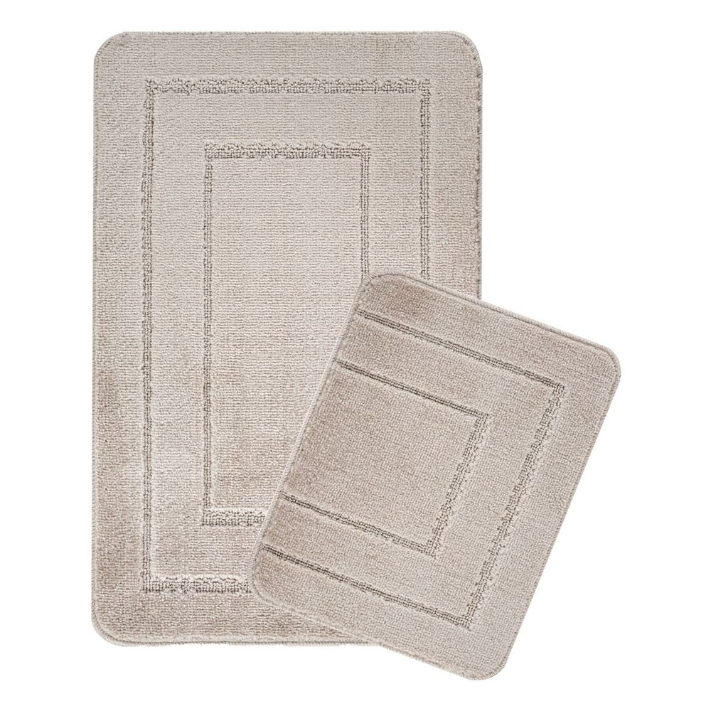 Világosbarna fürdőszobai kilépő szett 2 db-os 50x80 cm Cerceve – Foutastic