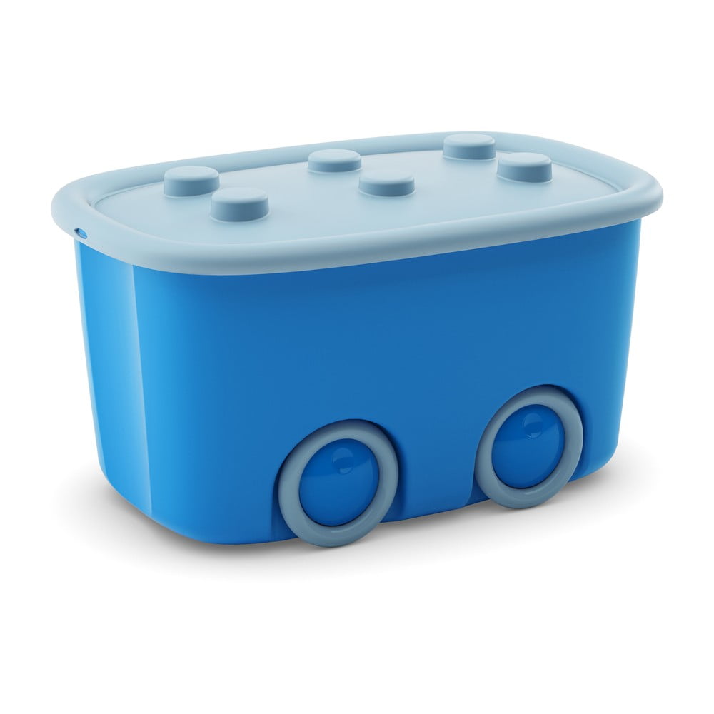 Világoskék műanyag gyerek tárolódoboz 58x39x32 cm Funny Box – KIS