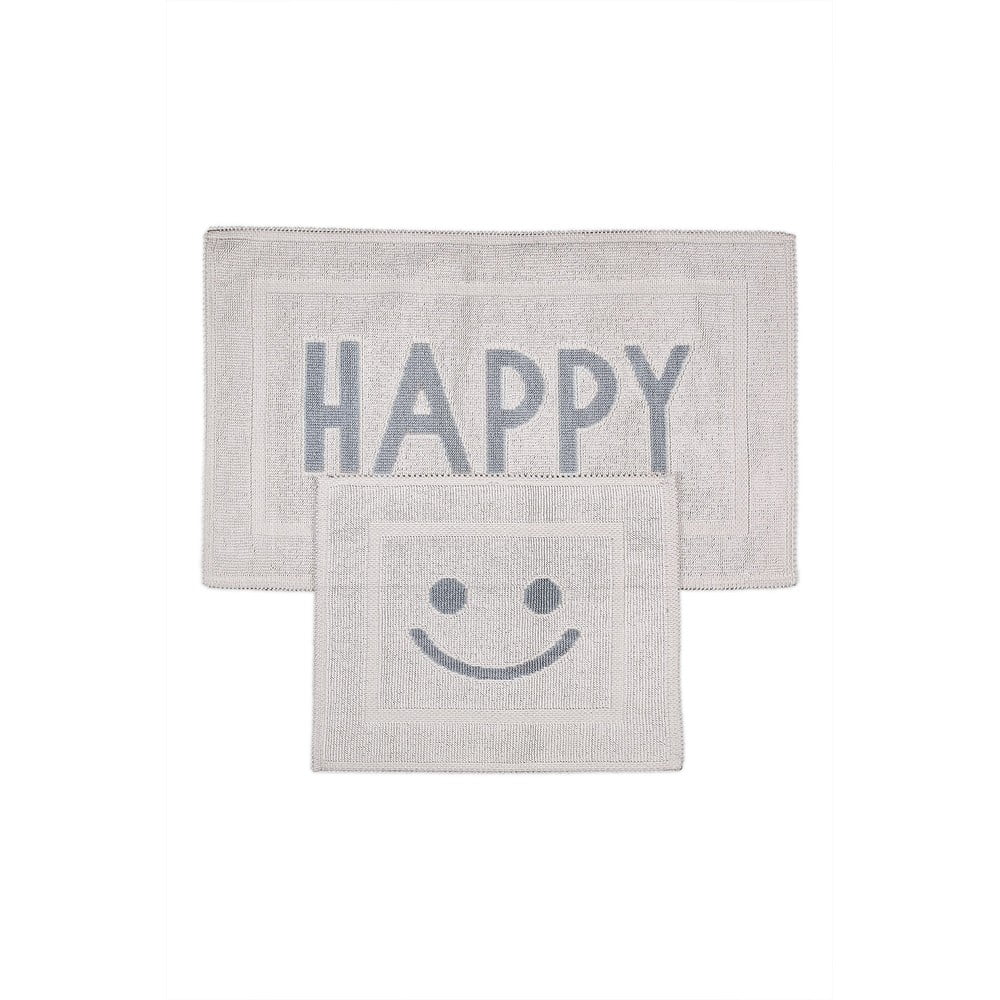 Világosszürke fürdőszobai kilépő szett 2 db-os 60x100 cm Happy – Foutastic