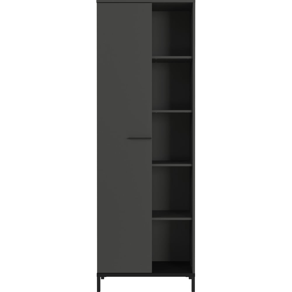 Antracitszürke könyvespolc 64x190x34 cm Rovigo – Germania