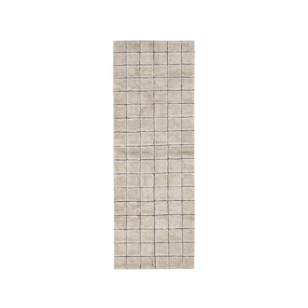 Bézs kézi szövésű gyapjú futószőnyeg 80x230 cm Mosaic Sandstone – Lorena Canals