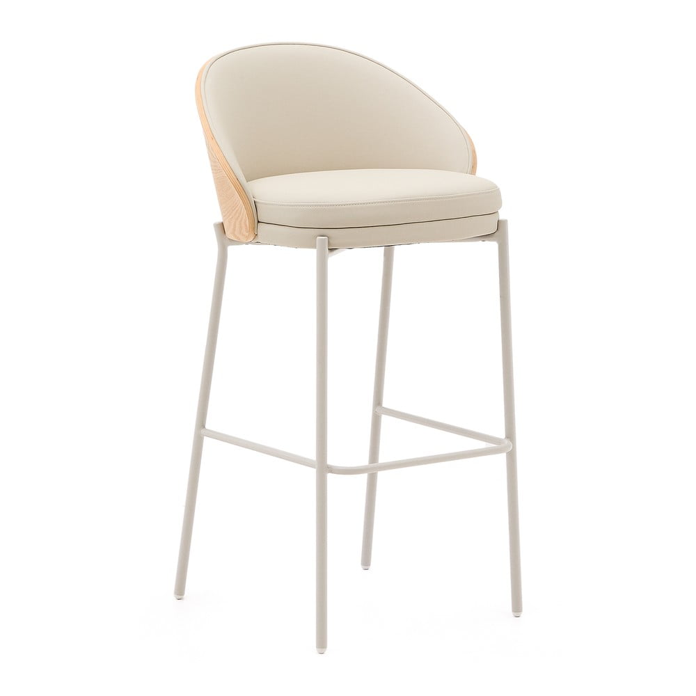 Bézs-natúr színű bárszék (ülésmagasság 77 cm) Eamy – Kave Home