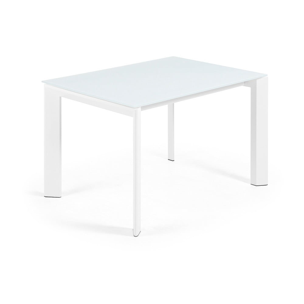 Bővíthető étkezőasztal üveg asztallappal hosszabbító asztallappal 80x120 cm Axis – Kave Home