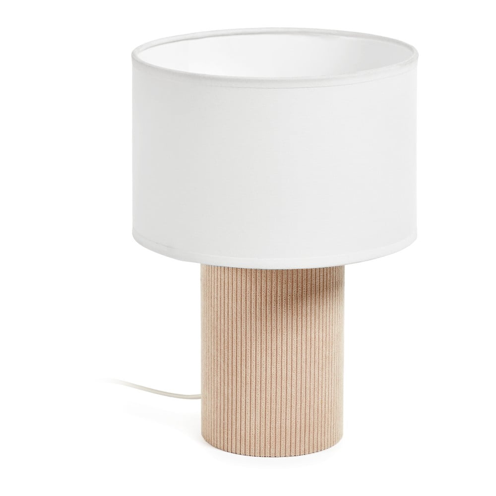 Fehér-bézs asztali lámpa textil búrával (magasság 29 cm) Bianella – Kave Home