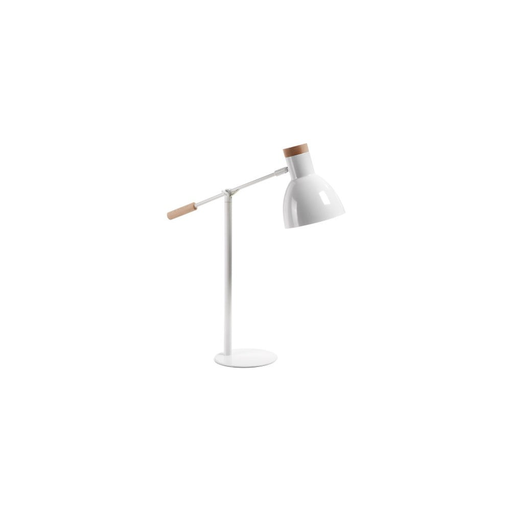 Fehér bükkfa asztali lámpa fém búrával (magasság 54 cm) Tescarle – Kave Home