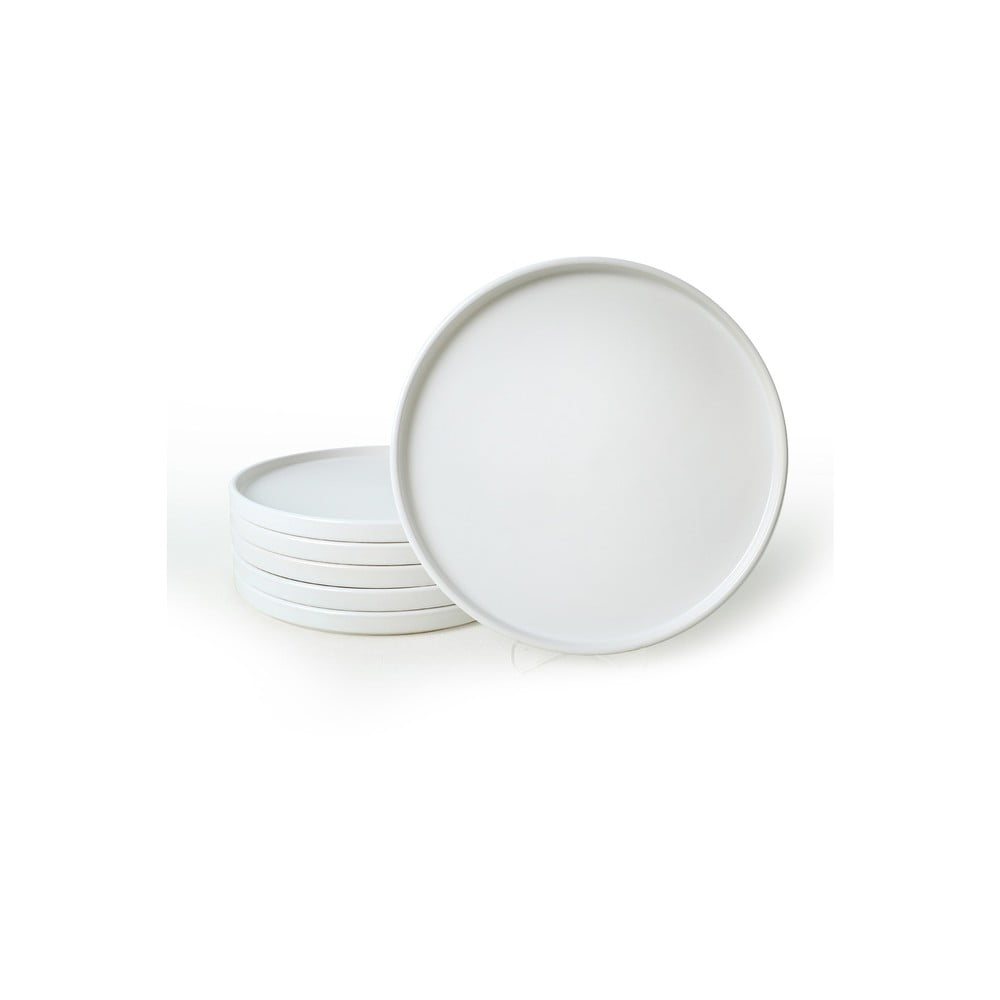 Fehér kerámia tányér készlet 6 db-os ø 27 cm – Hermia